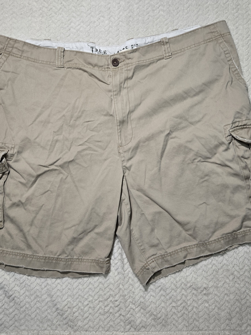 True Nation Cargo Shorts Mens Size 50 R Beige Khaki Canvas
